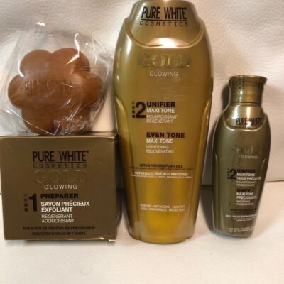 Pure white gold glowing set_ Lotion, oil and soap_ (1)